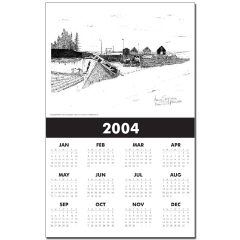 Digby Nova Scotia Fishing Boats Pen and Ink Calendar Print by NANCE